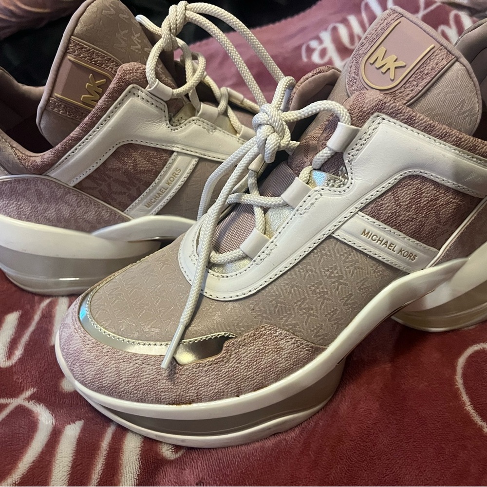 Michael Kors Women's Blush and White Sneakers